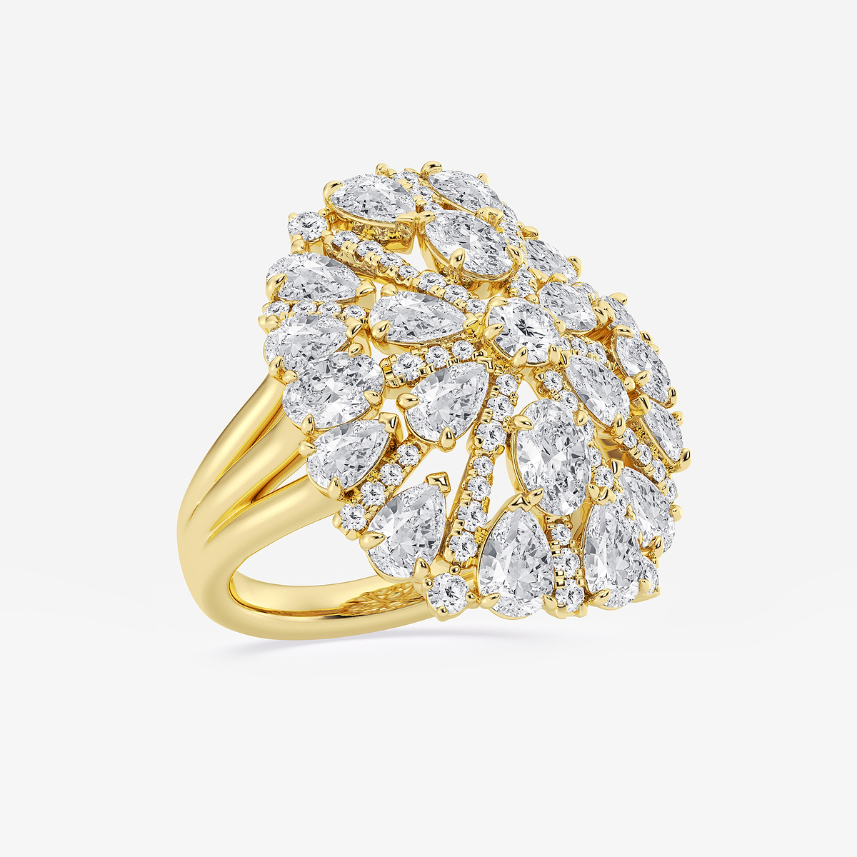 Additional Image 1 for  5 ctw Multi-Shape Lab Grown Diamond Floral Burst Ring