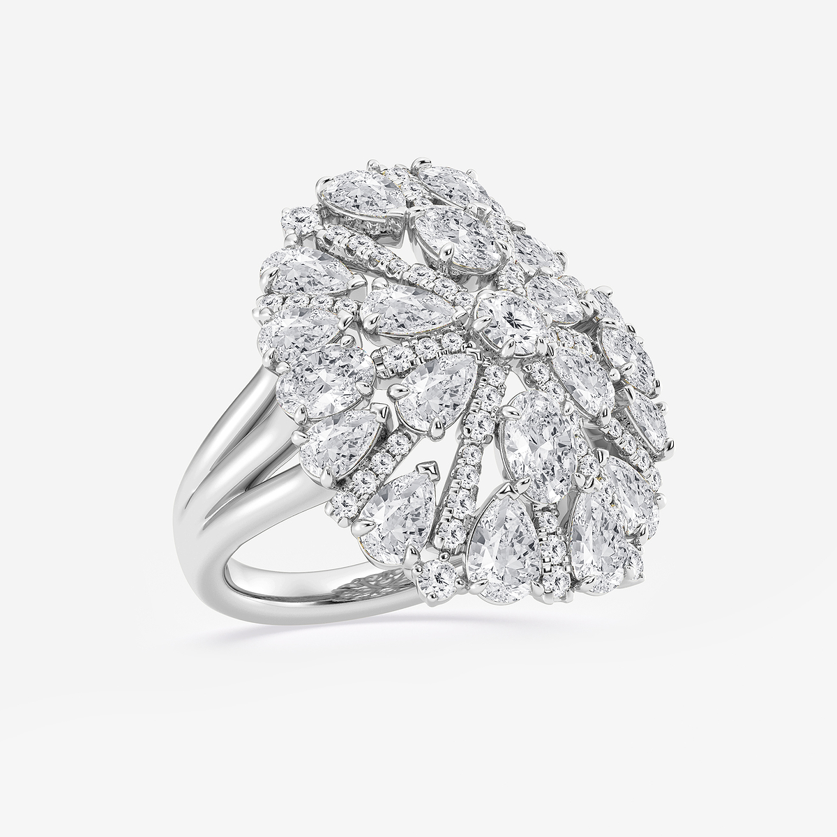 Additional Image 1 for  5 ctw Multi-Shape Lab Grown Diamond Floral Burst Ring