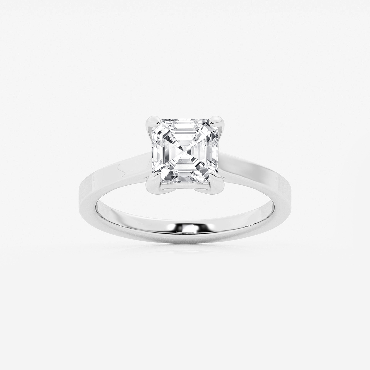 1 1/2 ctw Asscher Lab Grown Diamond Solitaire Engagement Ring