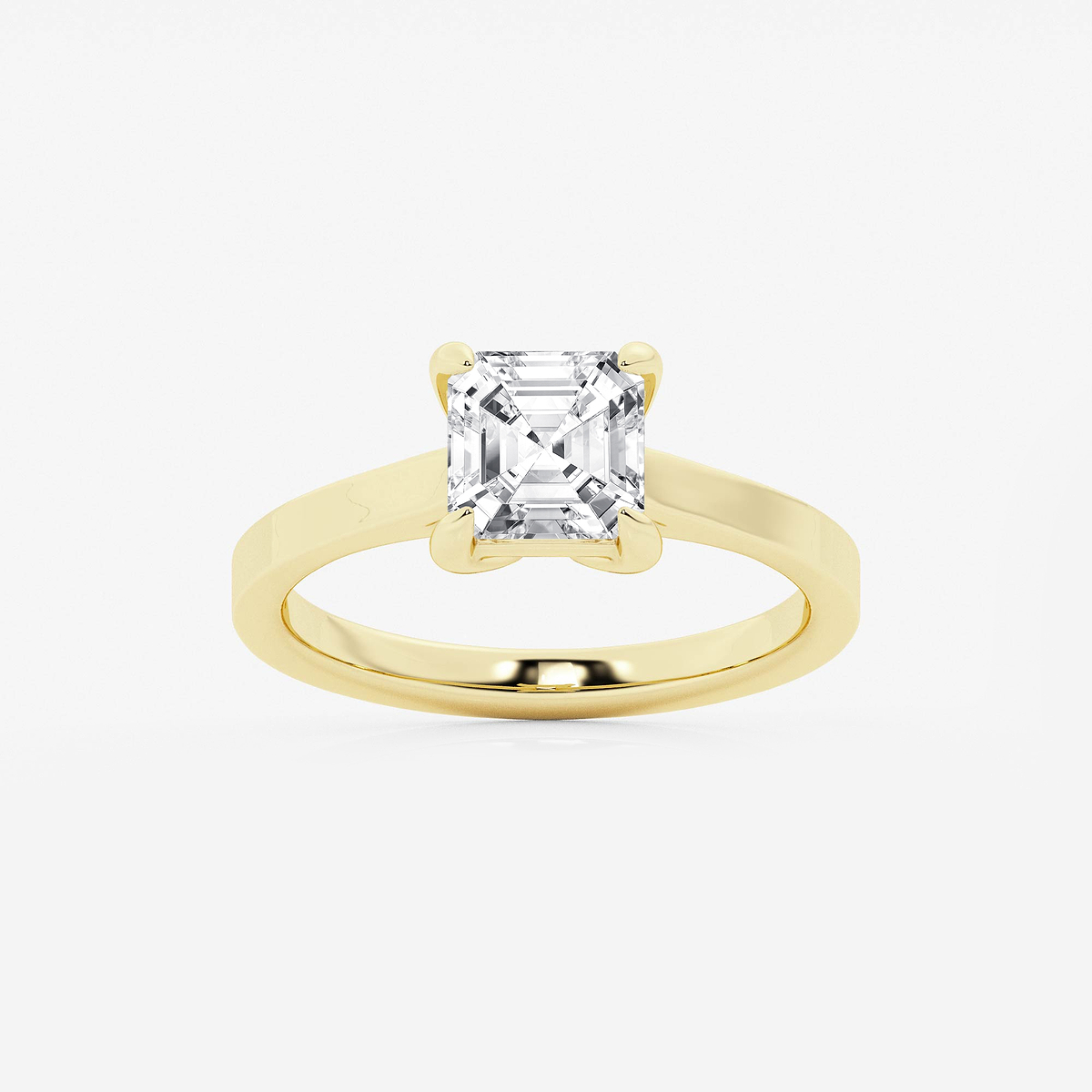 1 1/2 ctw Asscher Lab Grown Diamond Solitaire Engagement Ring