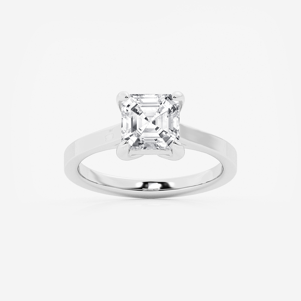 2 ctw Asscher Lab Grown Diamond Solitaire Engagement Ring