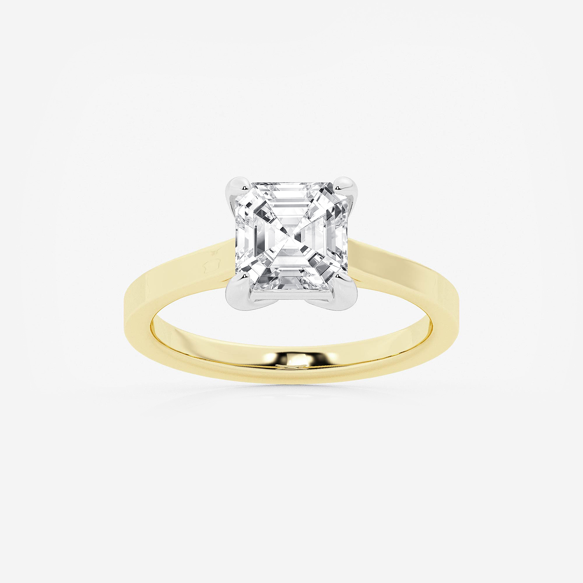 2 ctw Asscher Lab Grown Diamond Solitaire Engagement Ring