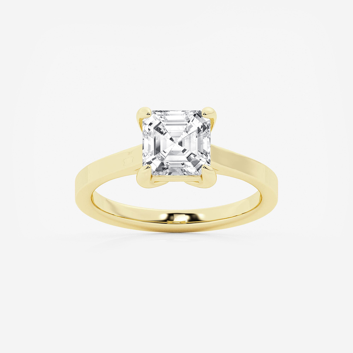 2 ctw Asscher Lab Grown Diamond Solitaire Engagement Ring