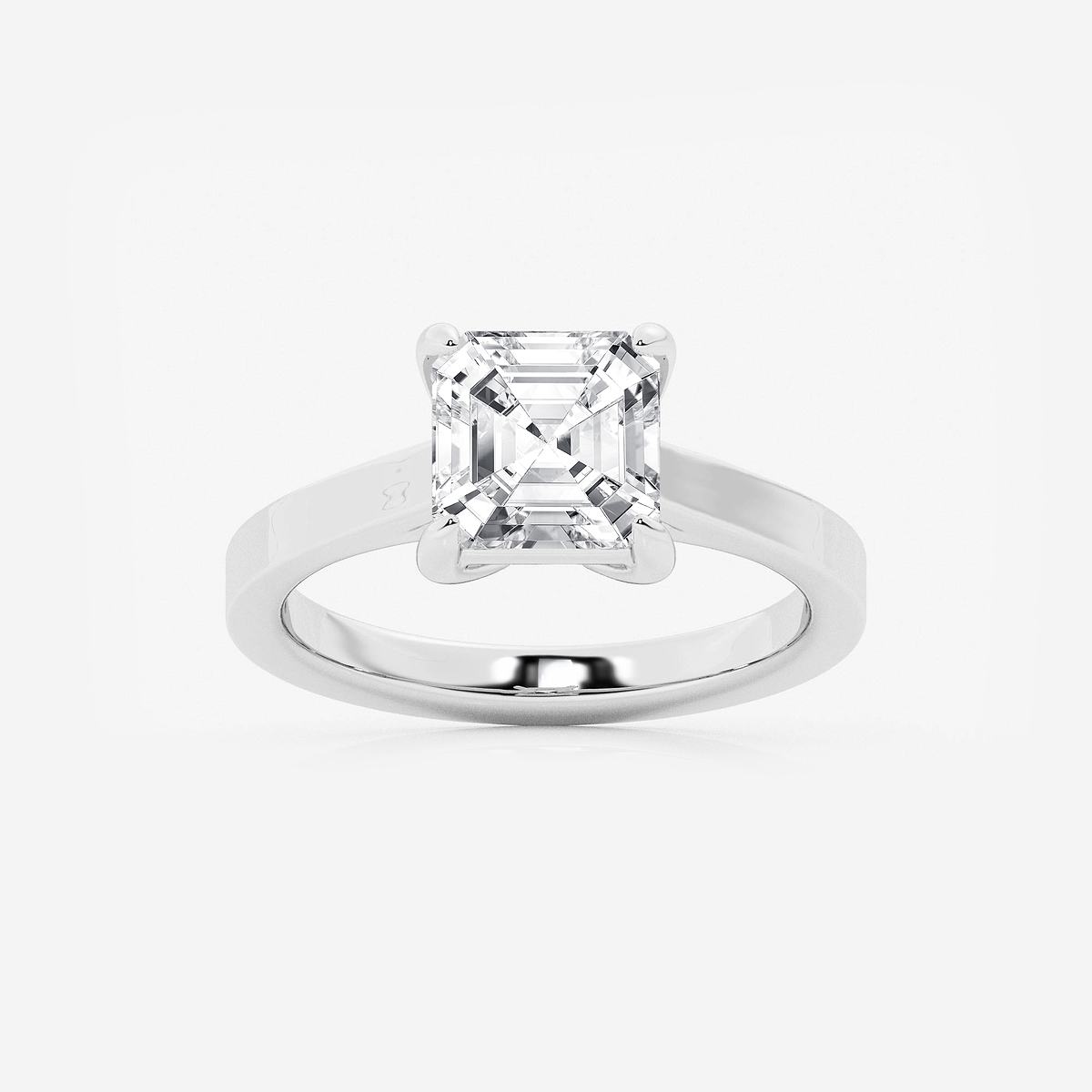 2 1/2 ctw Asscher Lab Grown Diamond Solitaire Engagement Ring