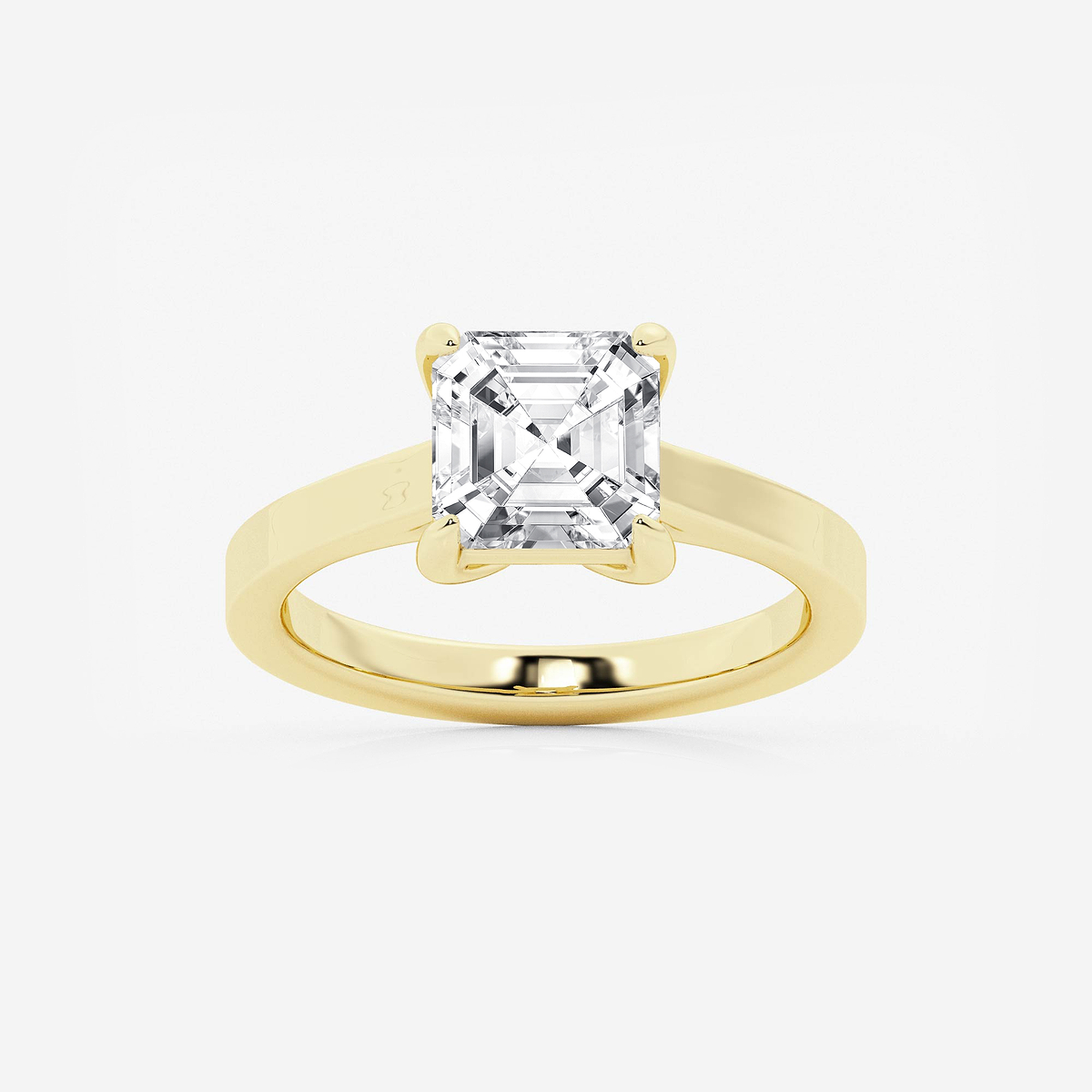 2 1/2 ctw Asscher Lab Grown Diamond Solitaire Engagement Ring