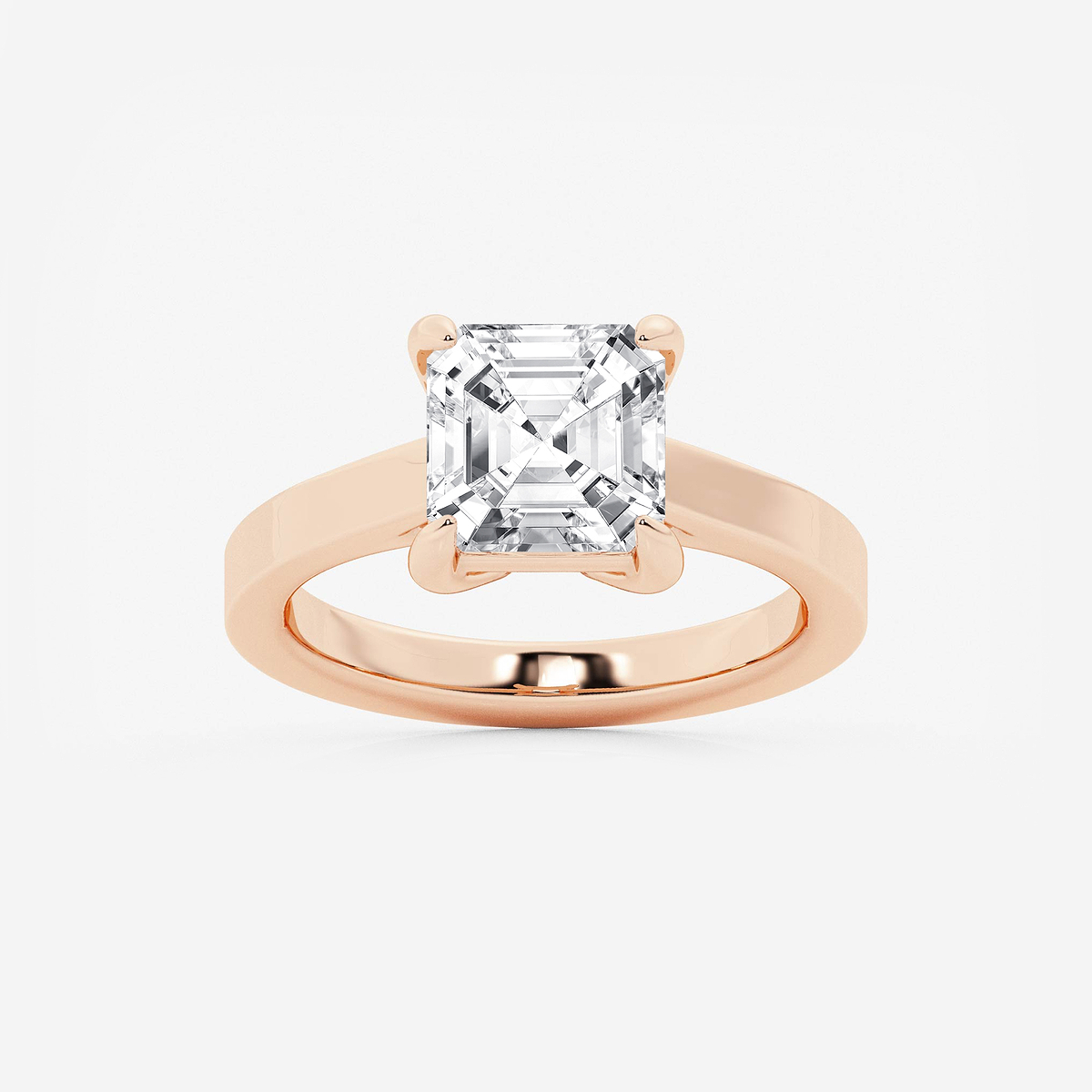 3 ctw Asscher Lab Grown Diamond Solitaire Engagement Ring