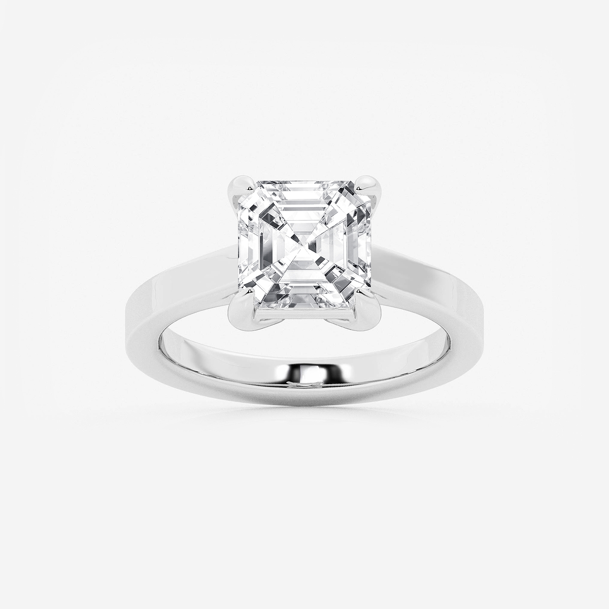 3 ctw Asscher Lab Grown Diamond Solitaire Engagement Ring