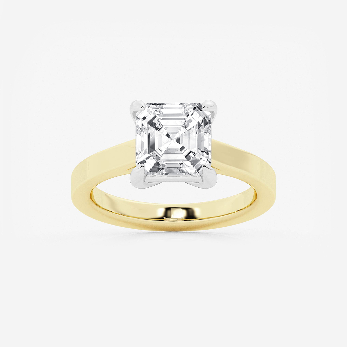 3 ctw Asscher Lab Grown Diamond Solitaire Engagement Ring