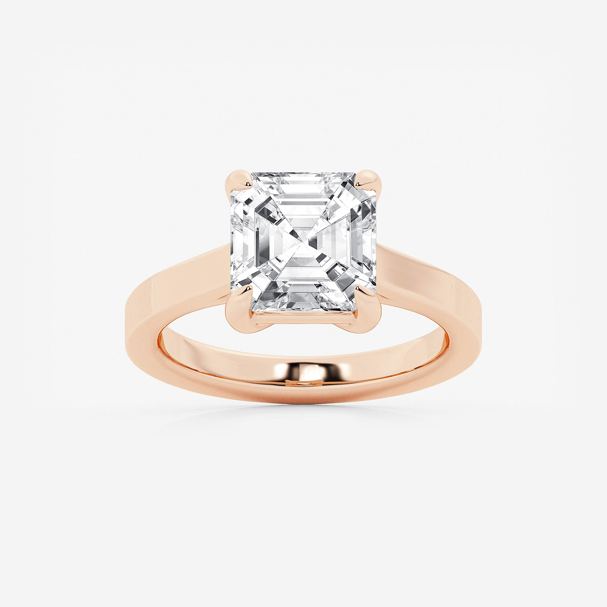 4 ctw Asscher Lab Grown Diamond Solitaire Engagement Ring