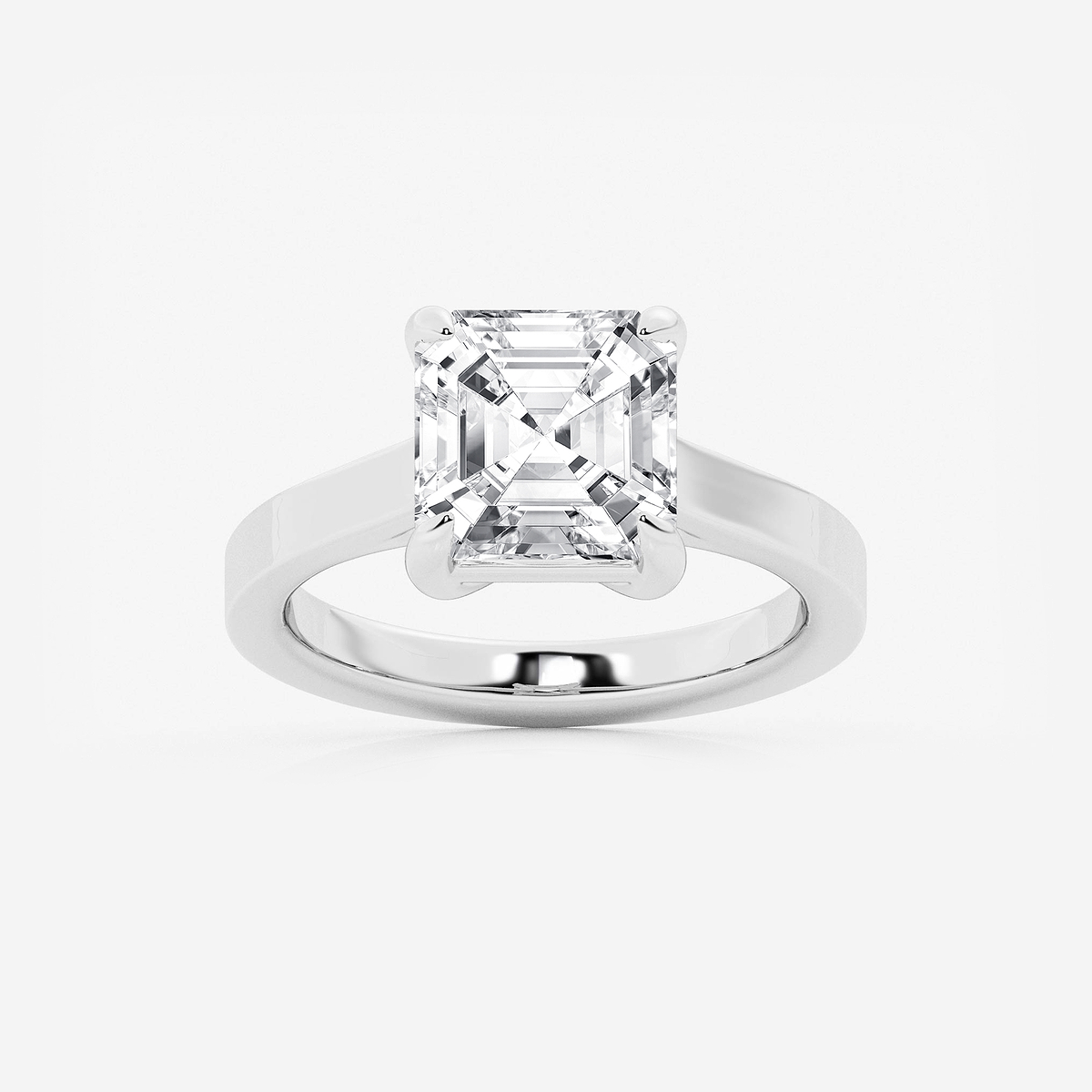 4 ctw Asscher Lab Grown Diamond Solitaire Engagement Ring