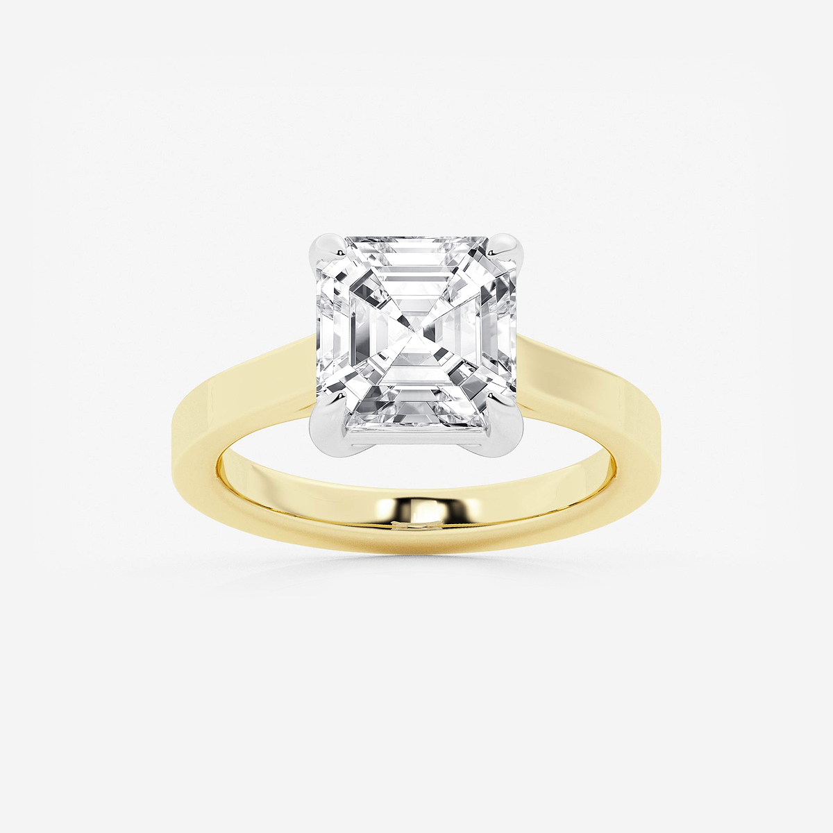 4 ctw Asscher Lab Grown Diamond Solitaire Engagement Ring