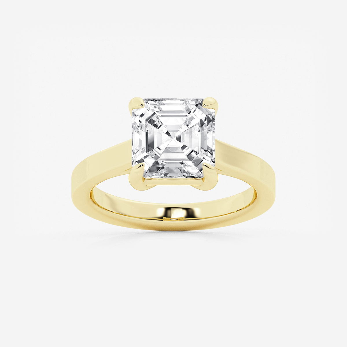 4 ctw Asscher Lab Grown Diamond Solitaire Engagement Ring