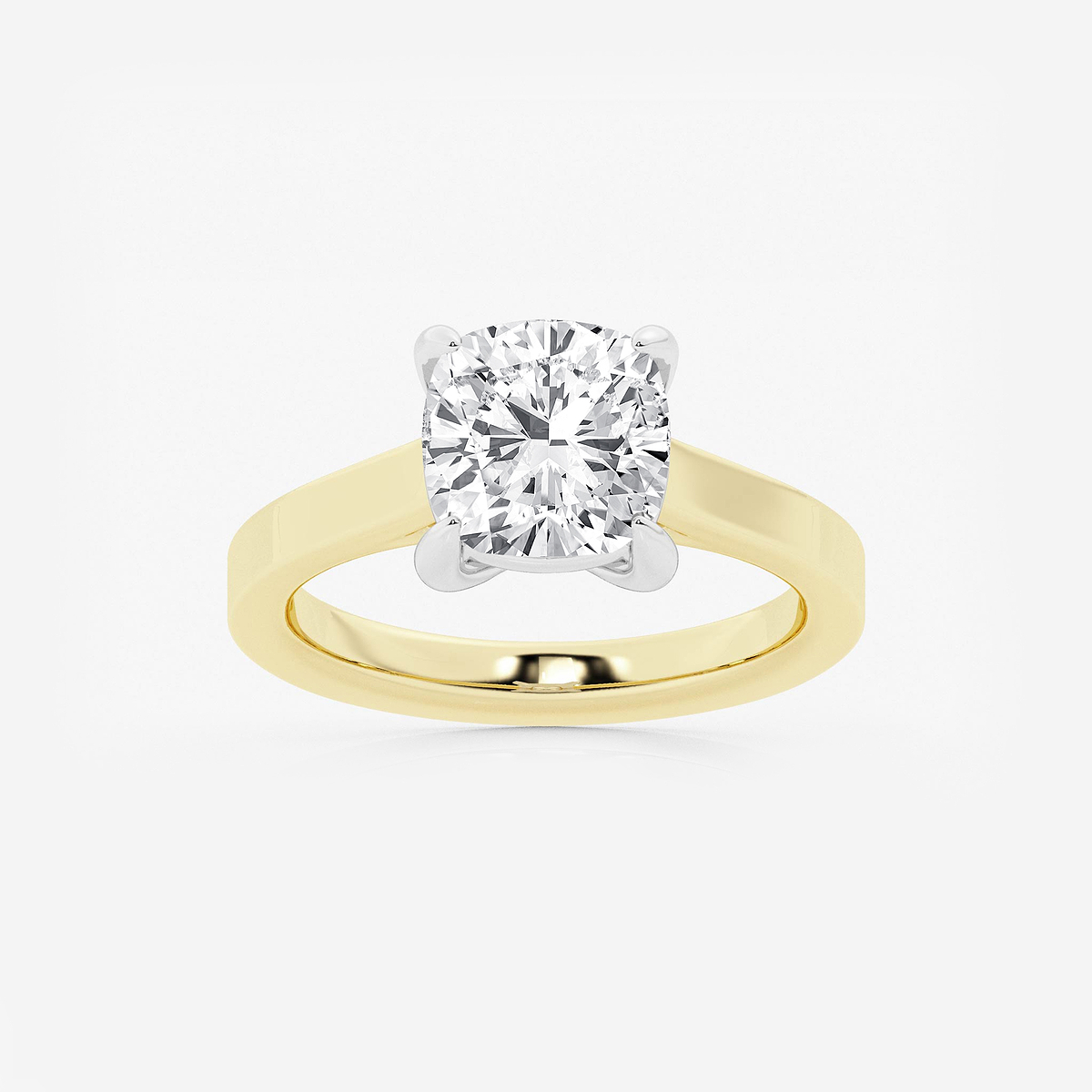 3 ctw Cushion Lab Grown Diamond Solitaire Engagement Ring