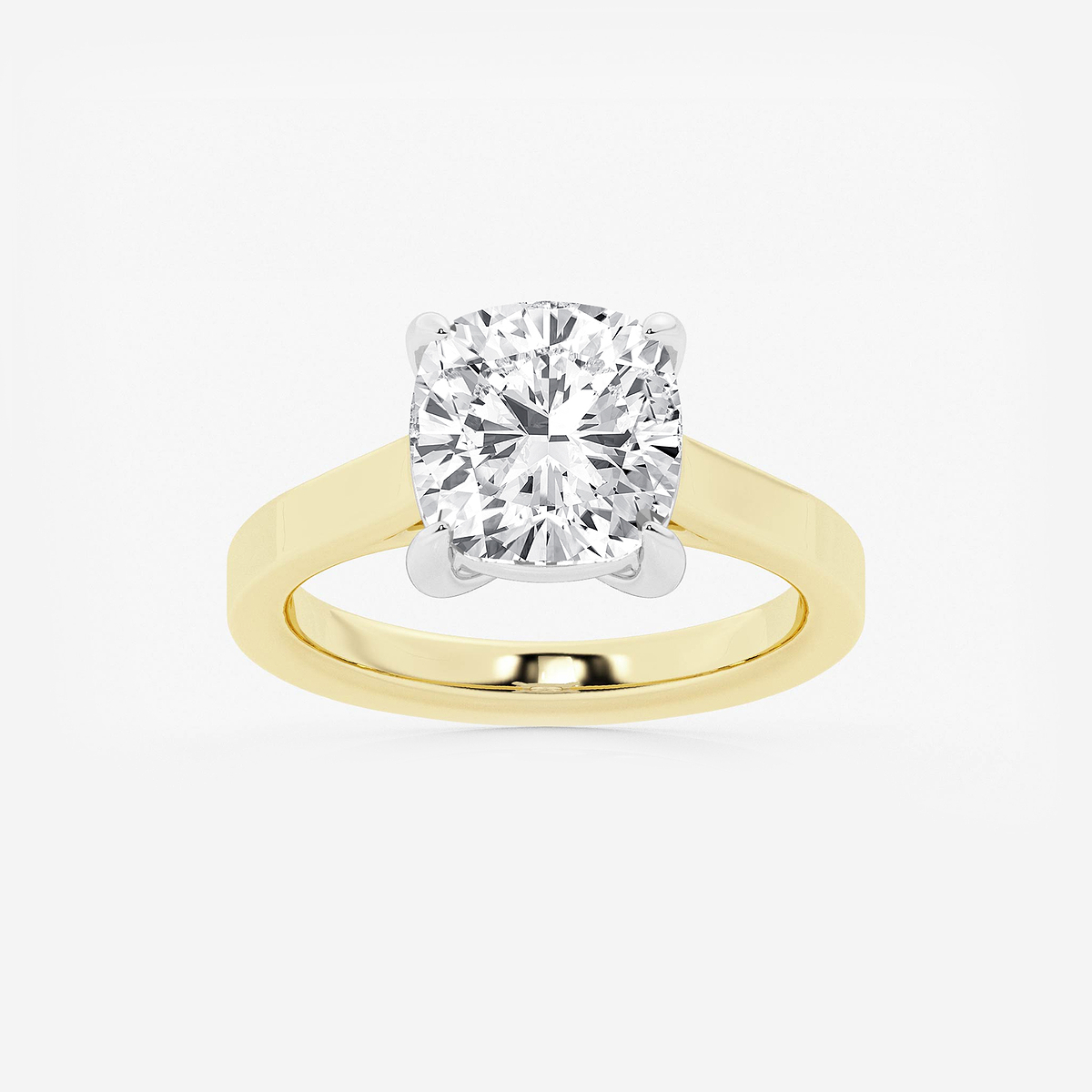 4 ctw Cushion Lab Grown Diamond Solitaire Engagement Ring