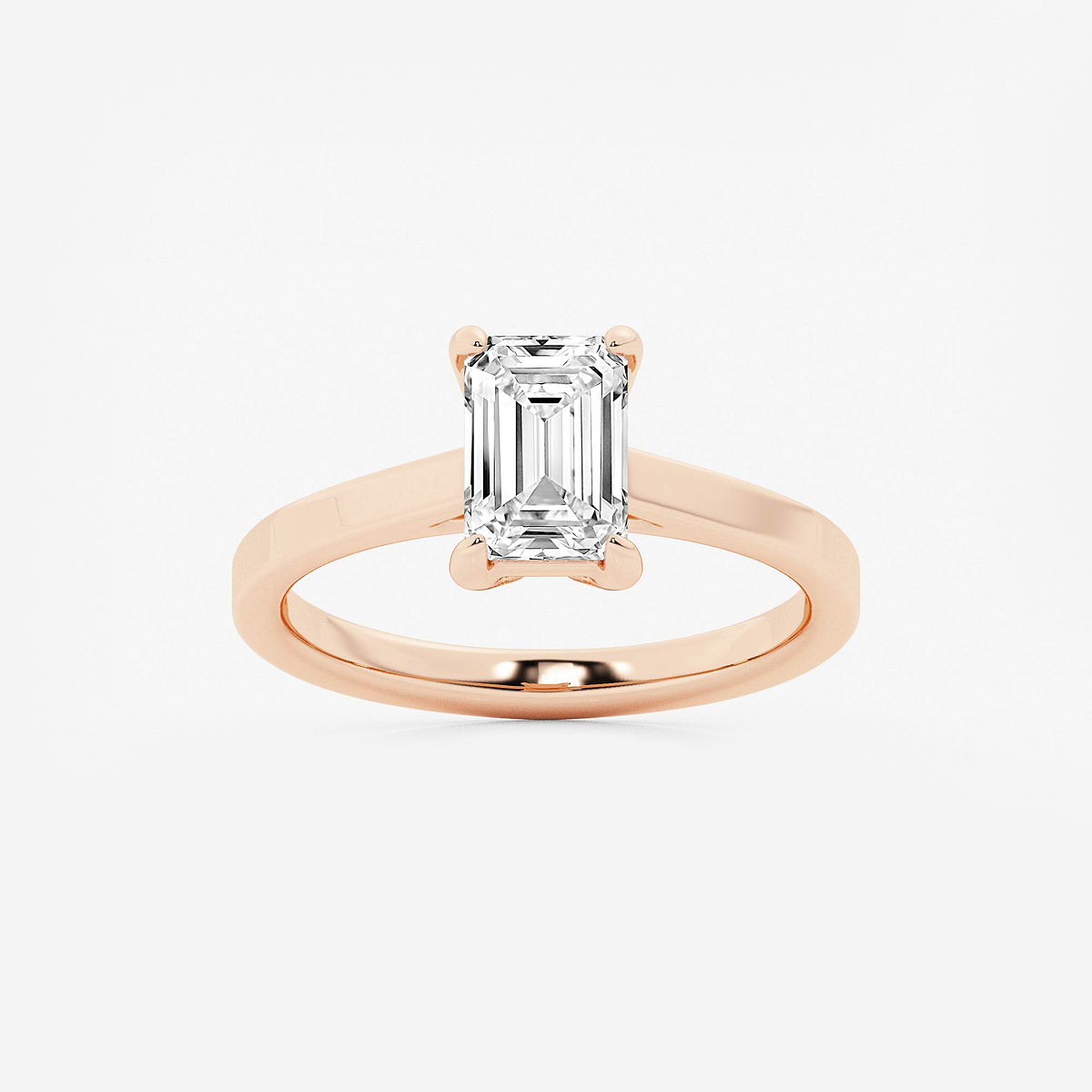 1 1/2 ctw Emerald Lab Grown Diamond Solitaire Engagement Ring