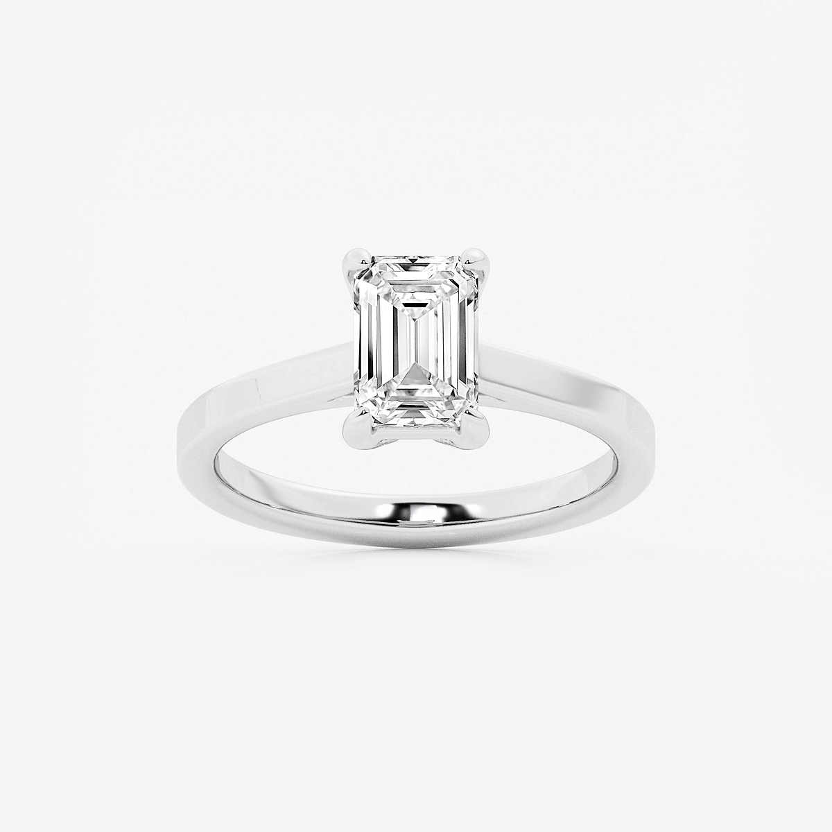 1 1/2 ctw Emerald Lab Grown Diamond Solitaire Engagement Ring