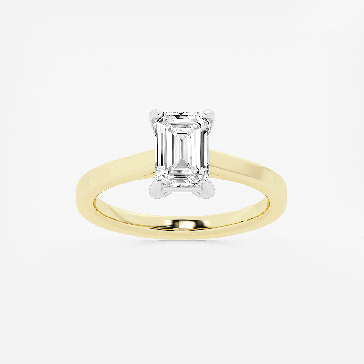 1 1/2 ctw Emerald Lab Grown Diamond Solitaire Engagement Ring