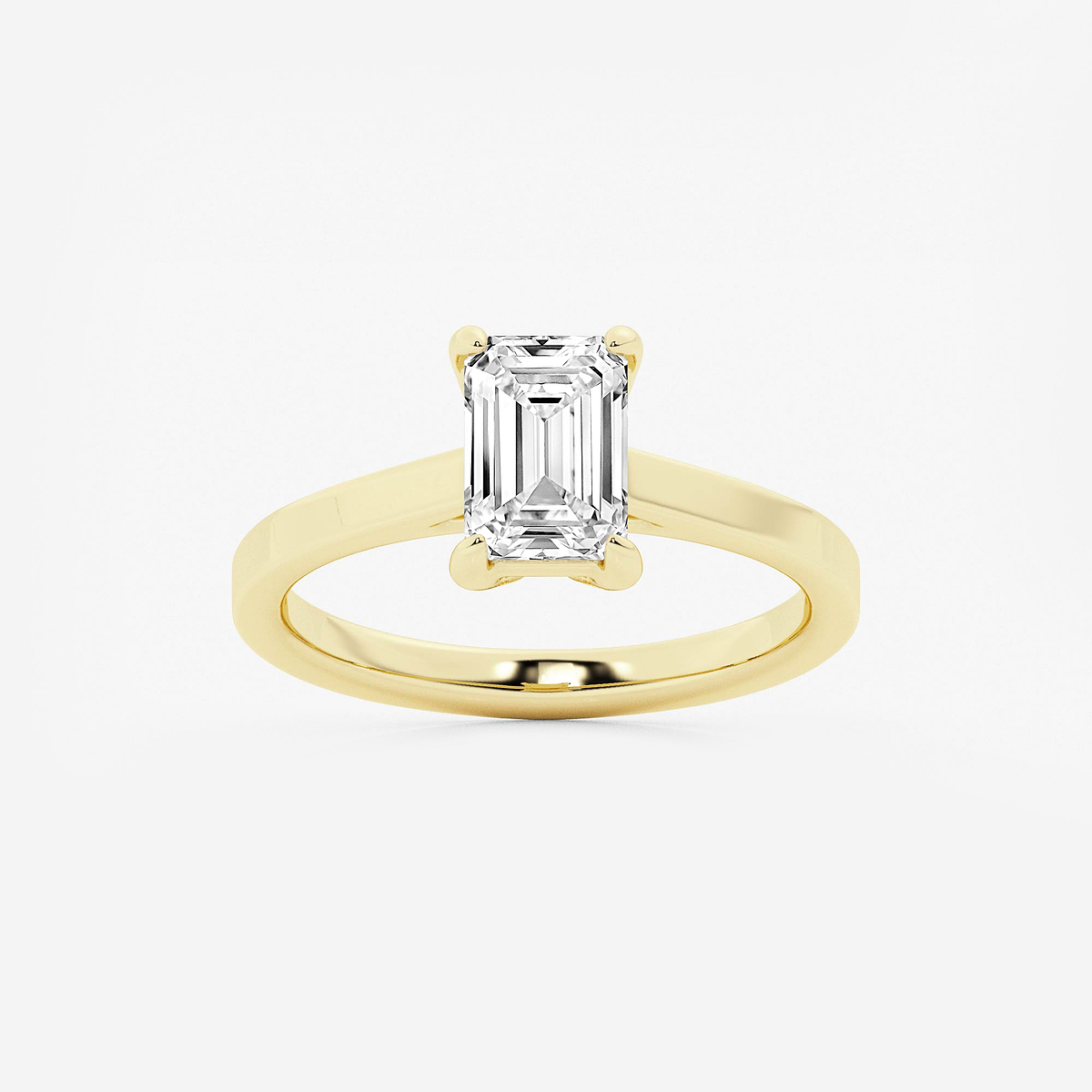 1 1/2 ctw Emerald Lab Grown Diamond Solitaire Engagement Ring