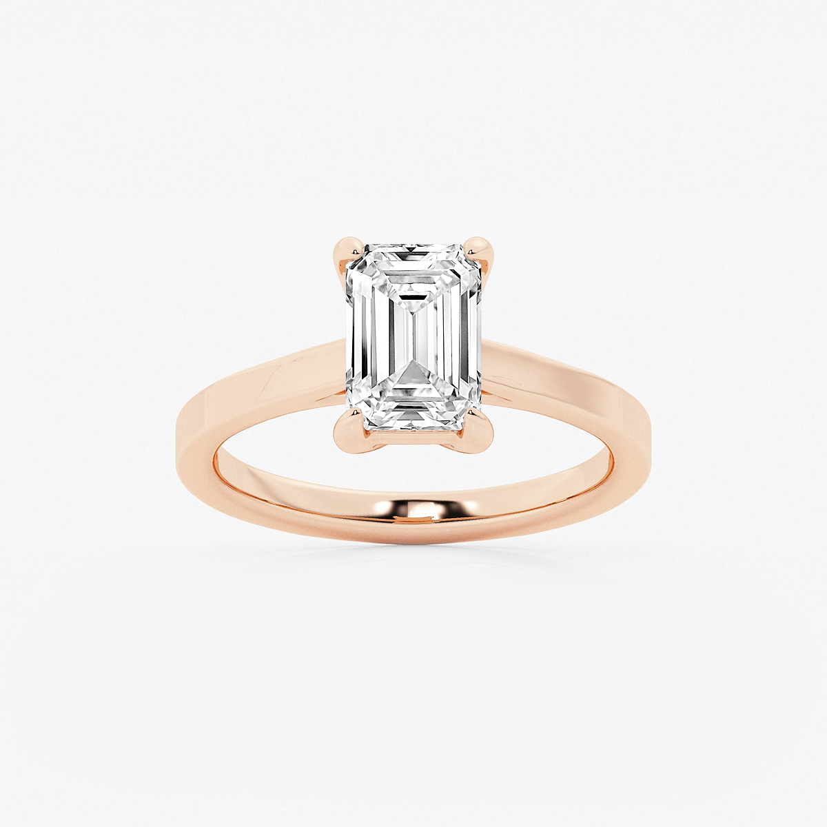 2 ctw Emerald Lab Grown Diamond Solitaire Engagement Ring