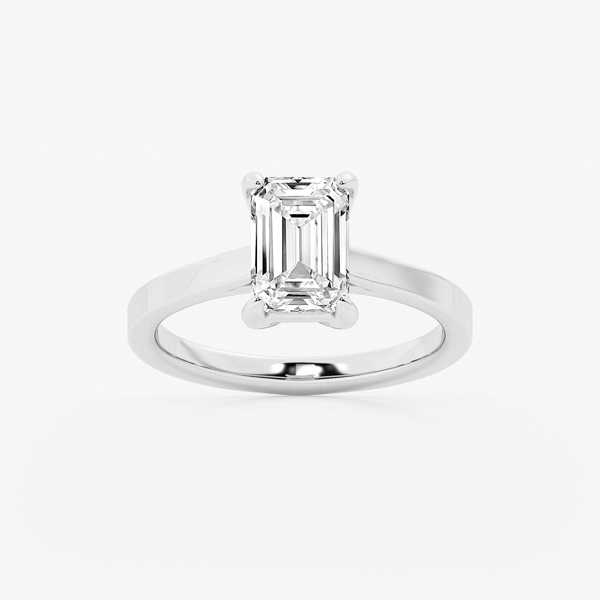 2 ctw Emerald Lab Grown Diamond Solitaire Engagement Ring