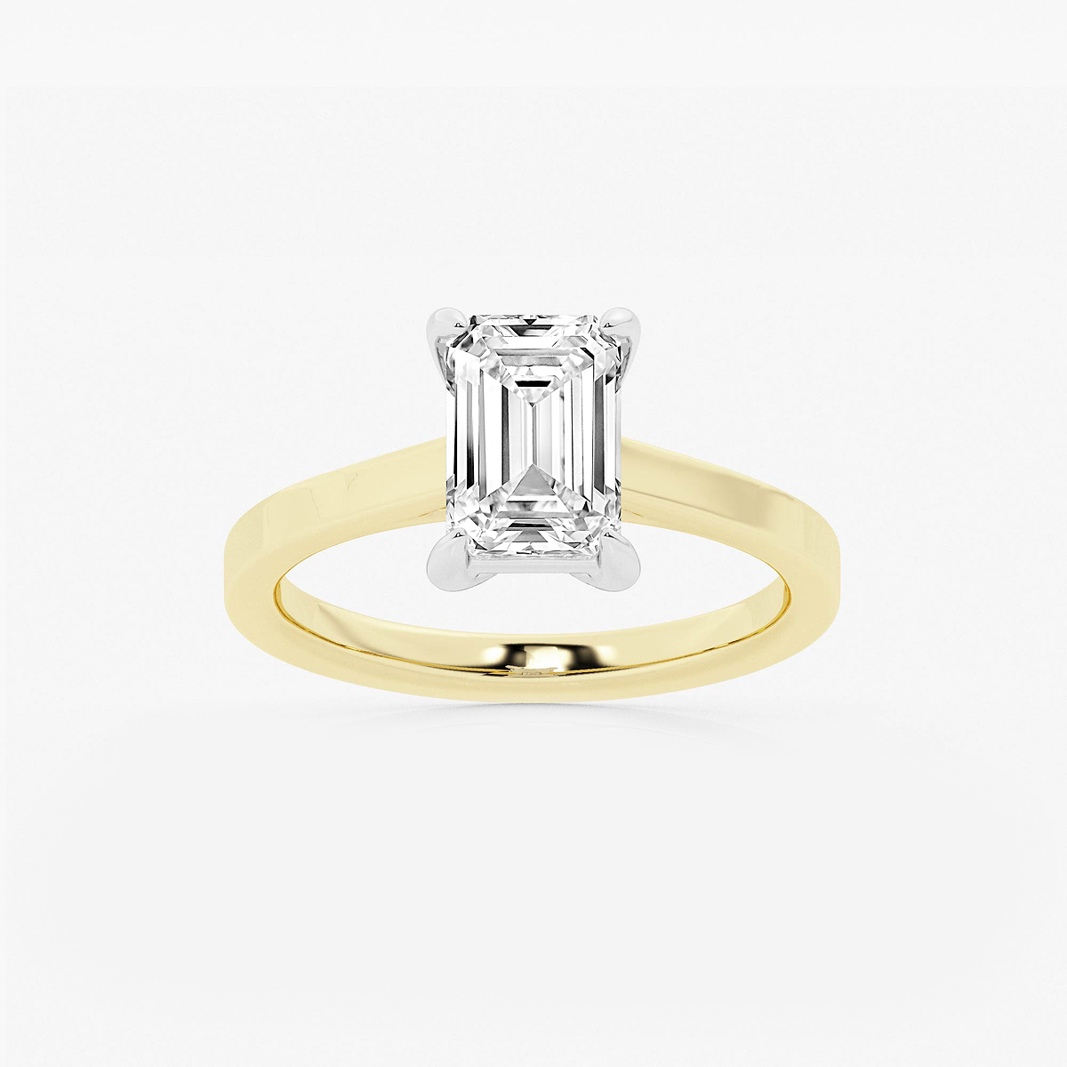 2 ctw Emerald Lab Grown Diamond Solitaire Engagement Ring