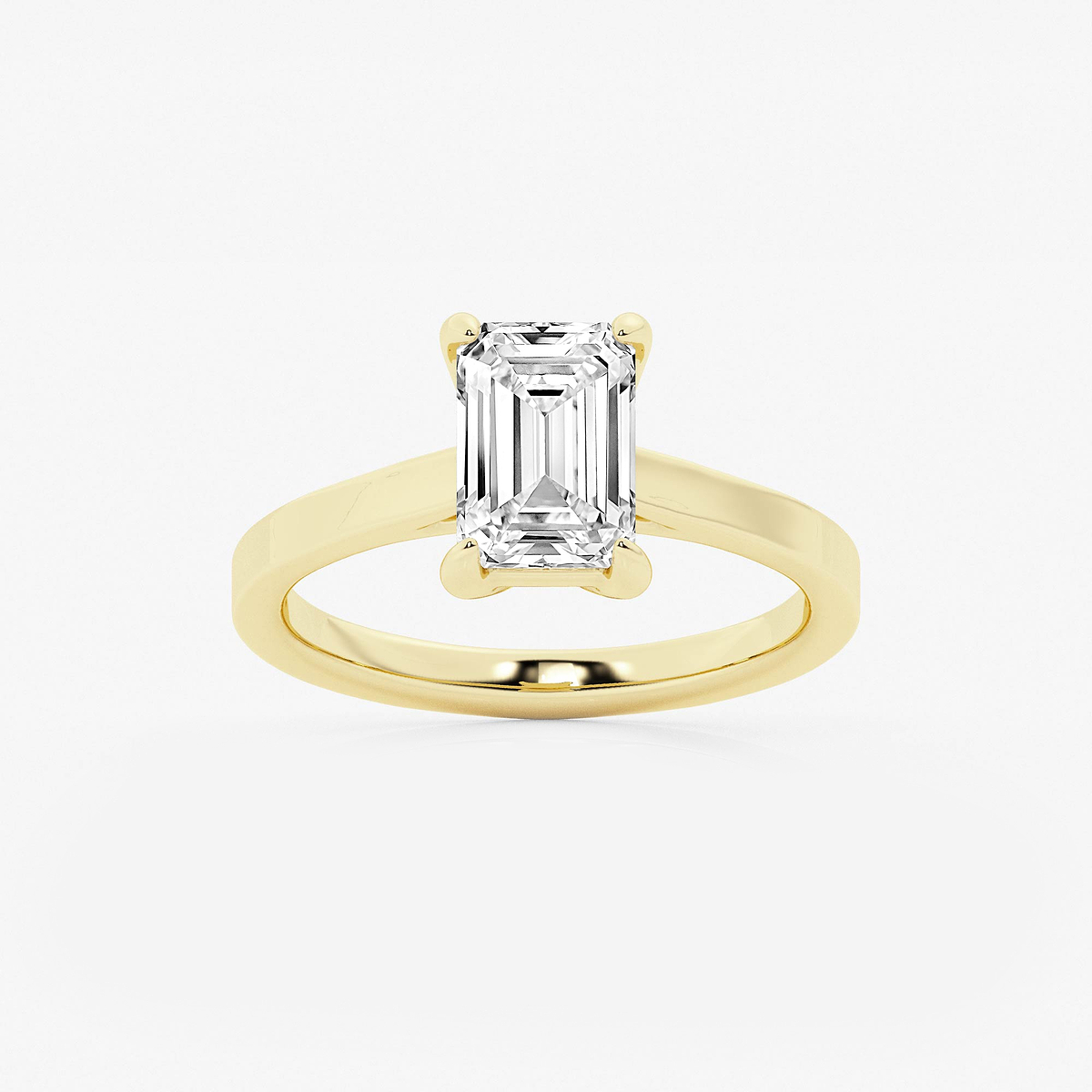 2 ctw Emerald Lab Grown Diamond Solitaire Engagement Ring