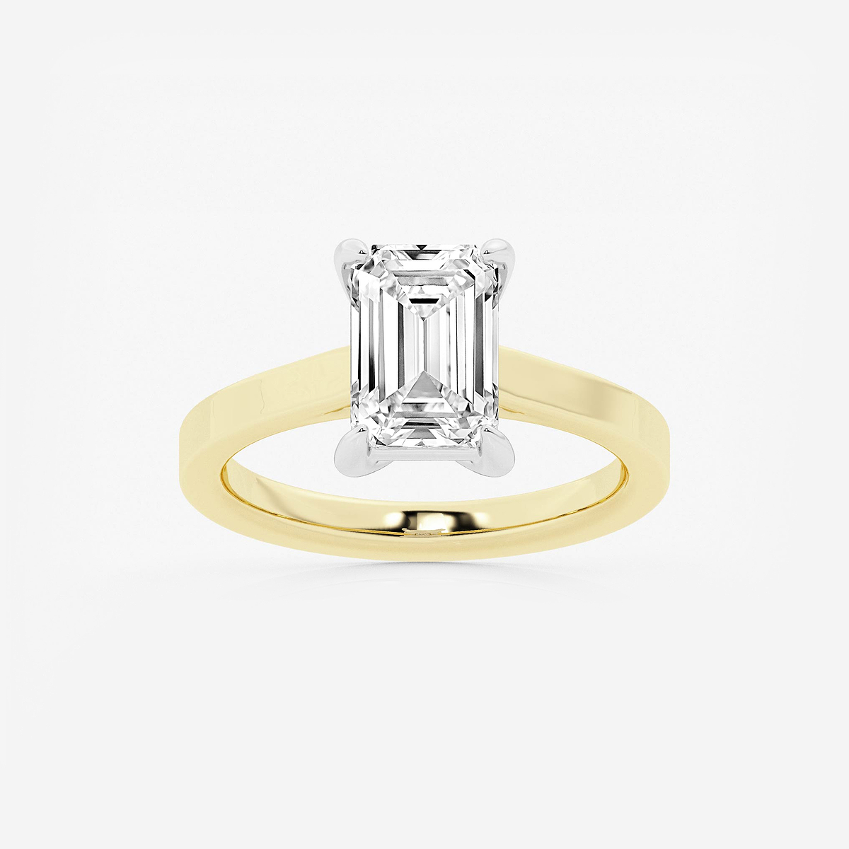 2 1/2 ctw Emerald Lab Grown Diamond Solitaire Engagement Ring