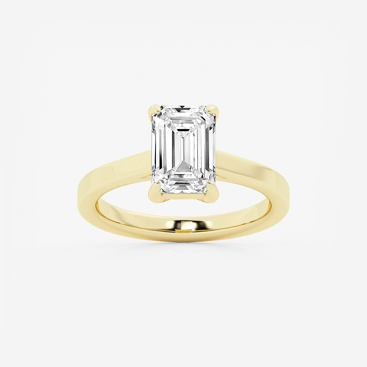 2 1/2 ctw Emerald Lab Grown Diamond Solitaire Engagement Ring