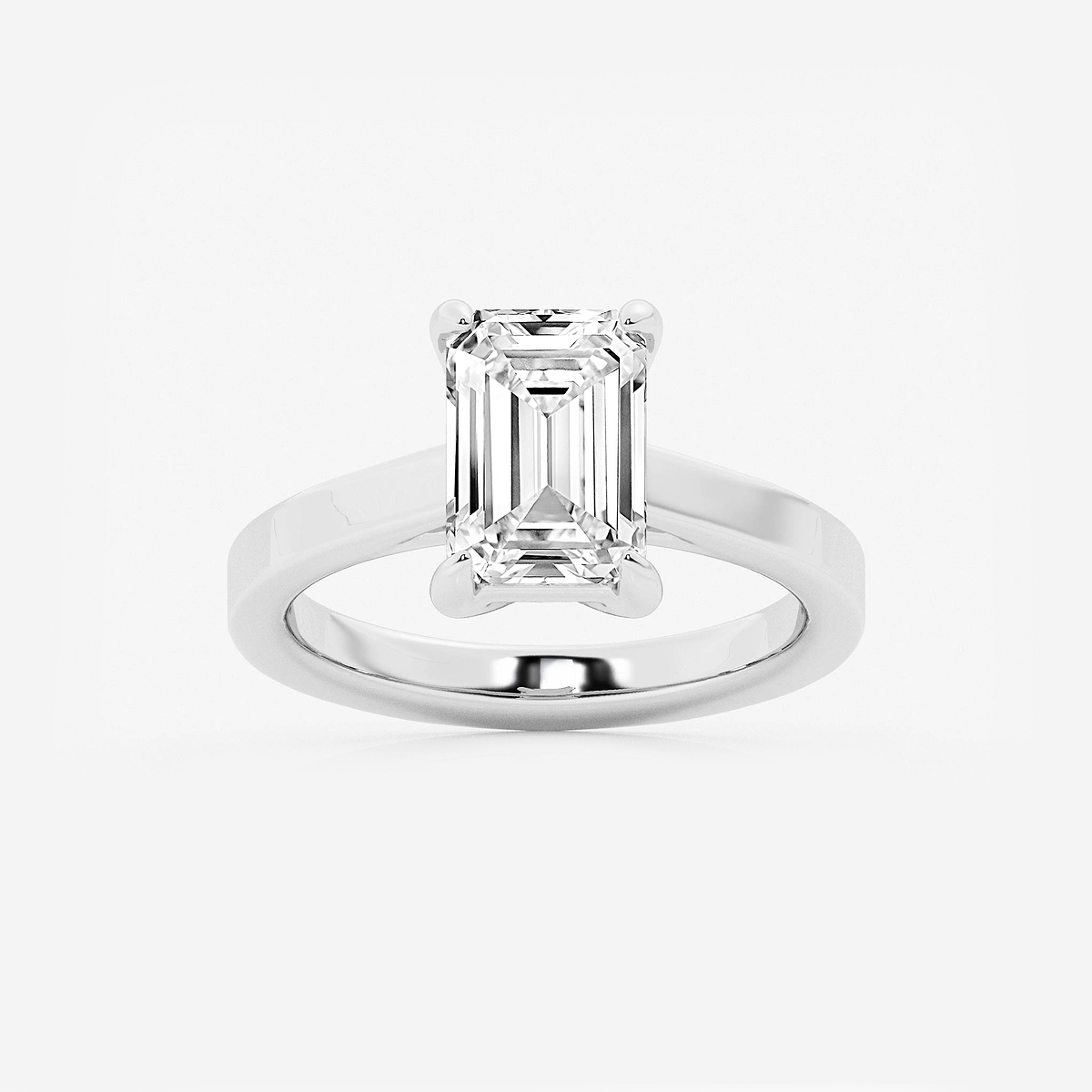 3 ctw Emerald Lab Grown Diamond Solitaire Engagement Ring