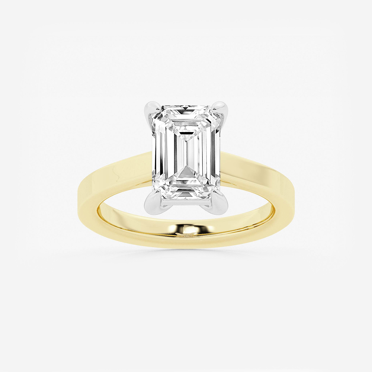 3 ctw Emerald Lab Grown Diamond Solitaire Engagement Ring