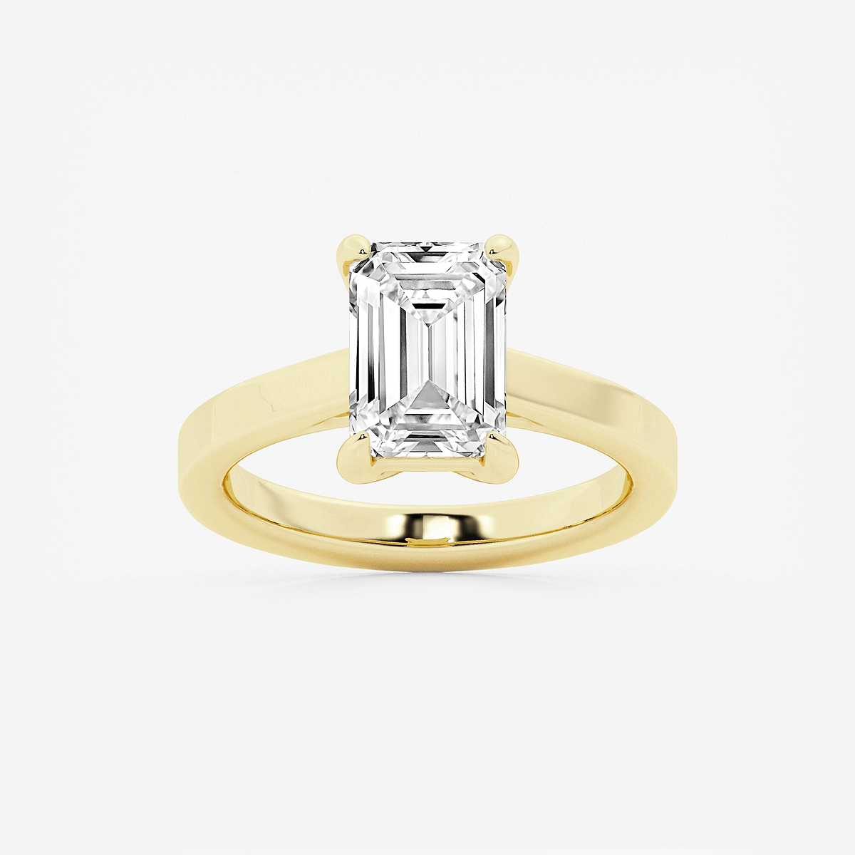 3 ctw Emerald Lab Grown Diamond Solitaire Engagement Ring