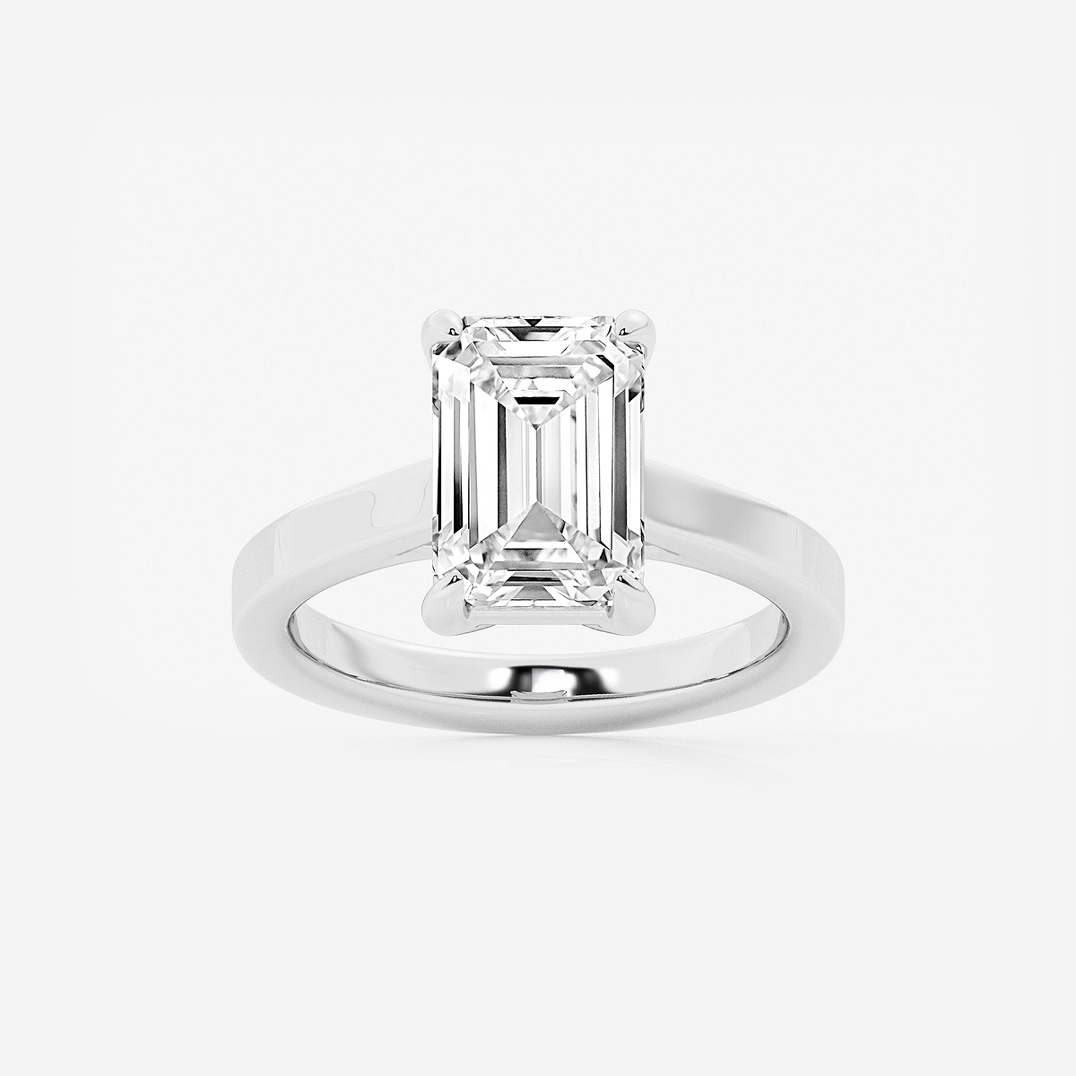 4 ctw Emerald Lab Grown Diamond Solitaire Engagement Ring