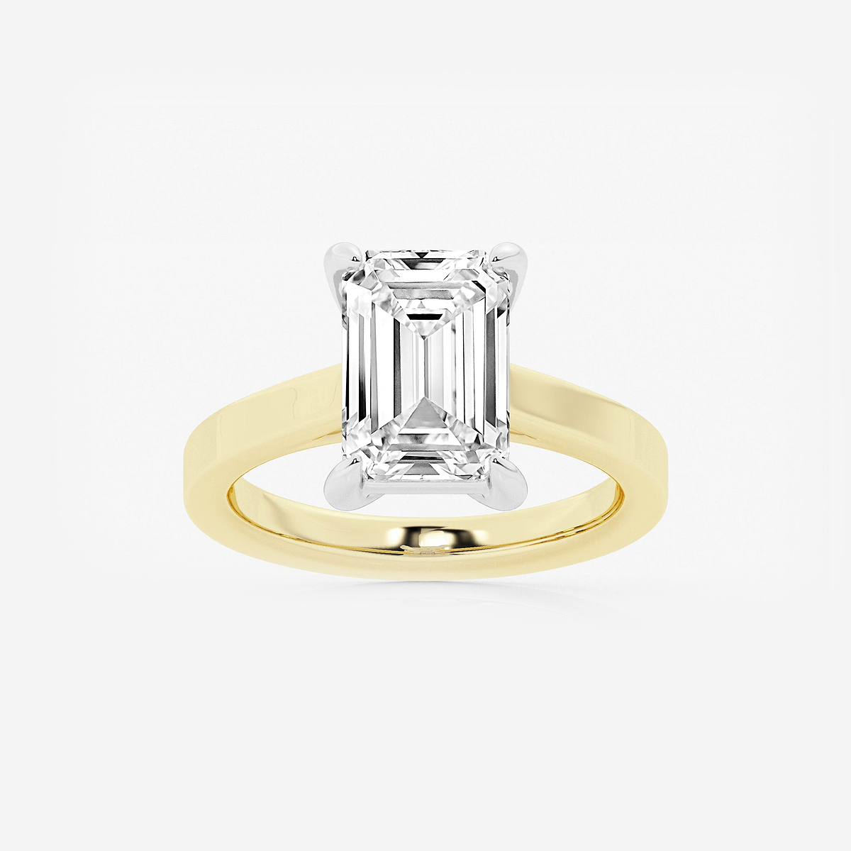4 ctw Emerald Lab Grown Diamond Solitaire Engagement Ring