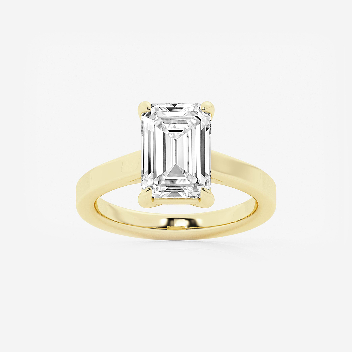 4 ctw Emerald Lab Grown Diamond Solitaire Engagement Ring