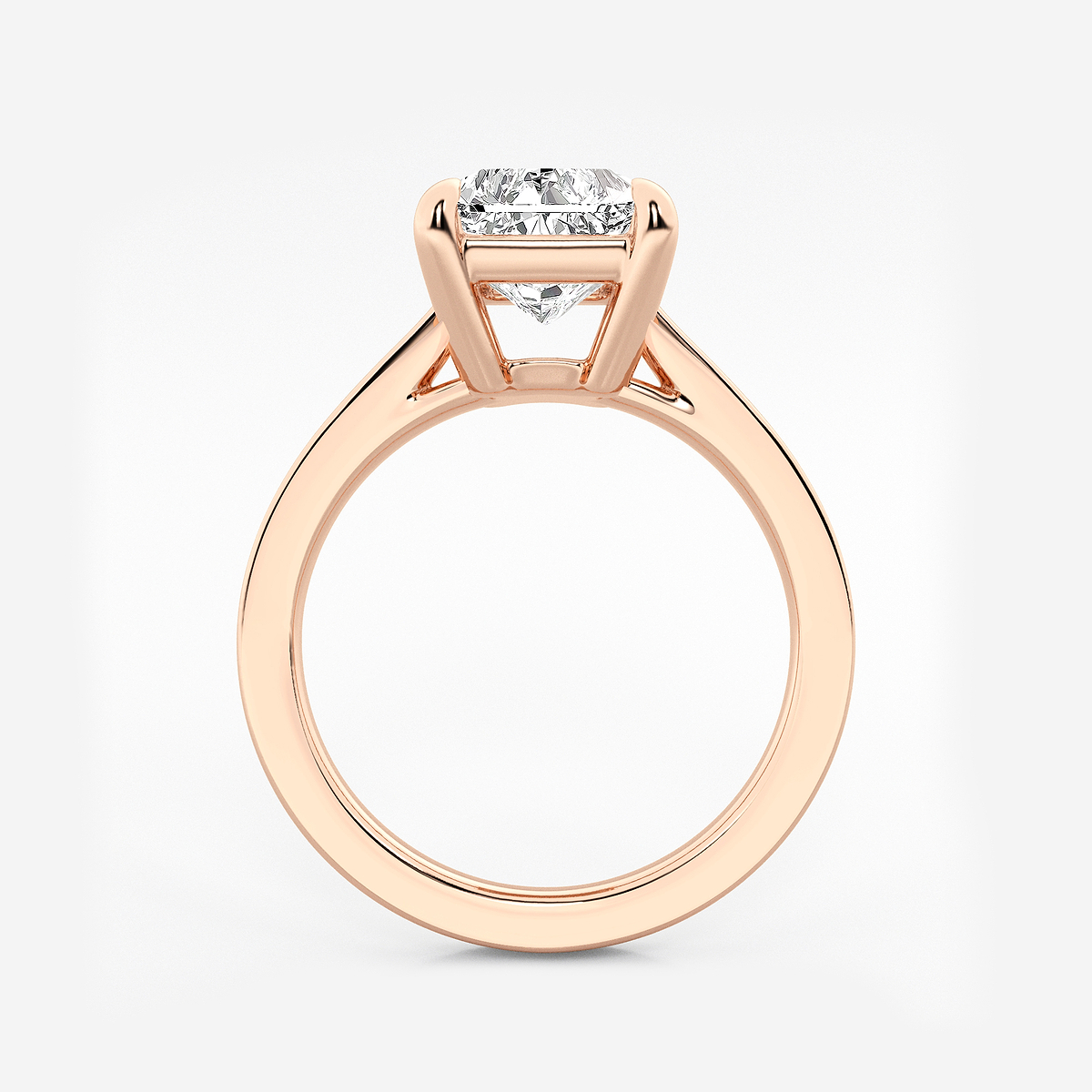 Additional Image 1 for  4 ctw Radiant Lab Grown Diamond Solitaire Engagement Ring