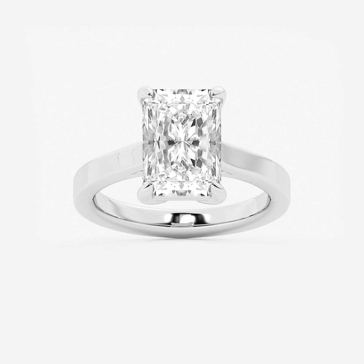 4 ctw Radiant Lab Grown Diamond Solitaire Engagement Ring