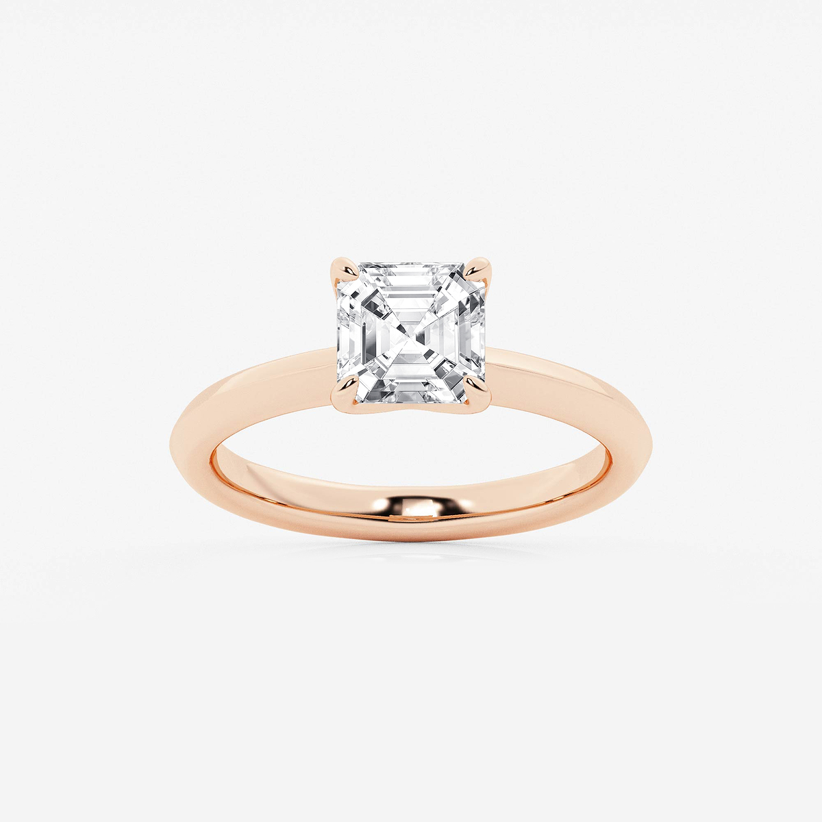 1 1/2 ctw Asscher Lab Grown Diamond Knife Edge Solitaire Engagement Ring