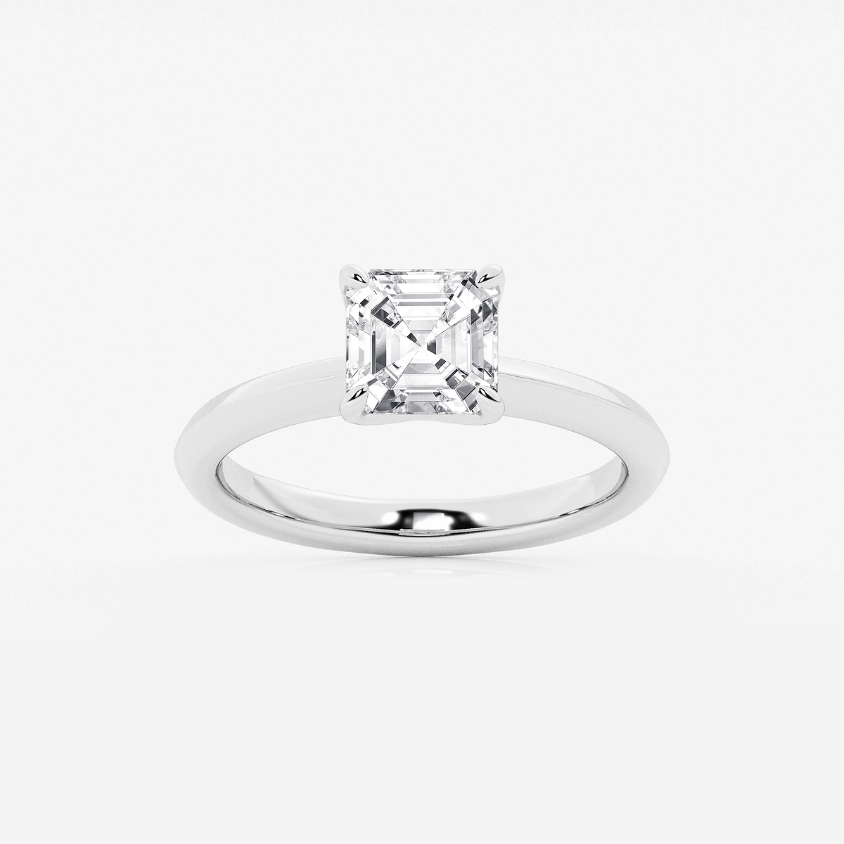 1 1/2 ctw Asscher Lab Grown Diamond Knife Edge Solitaire Engagement Ring