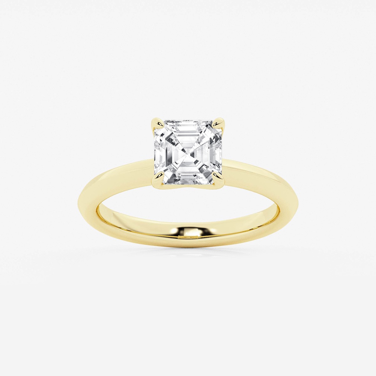 1 1/2 ctw Asscher Lab Grown Diamond Knife Edge Solitaire Engagement Ring