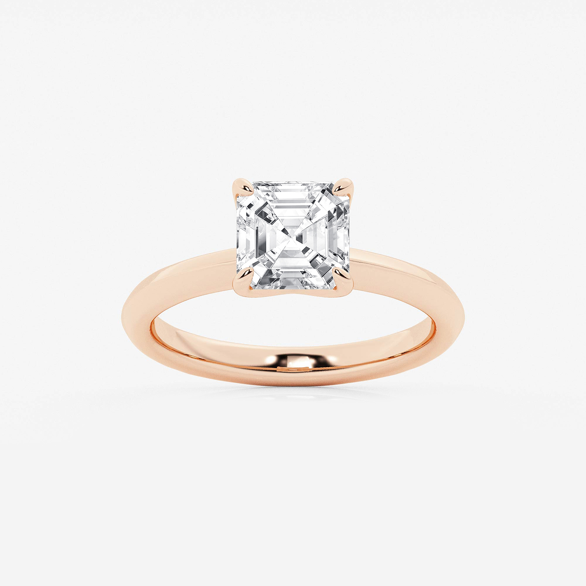 2 ctw Asscher Lab Grown Diamond Knife Edge Solitaire Engagement Ring