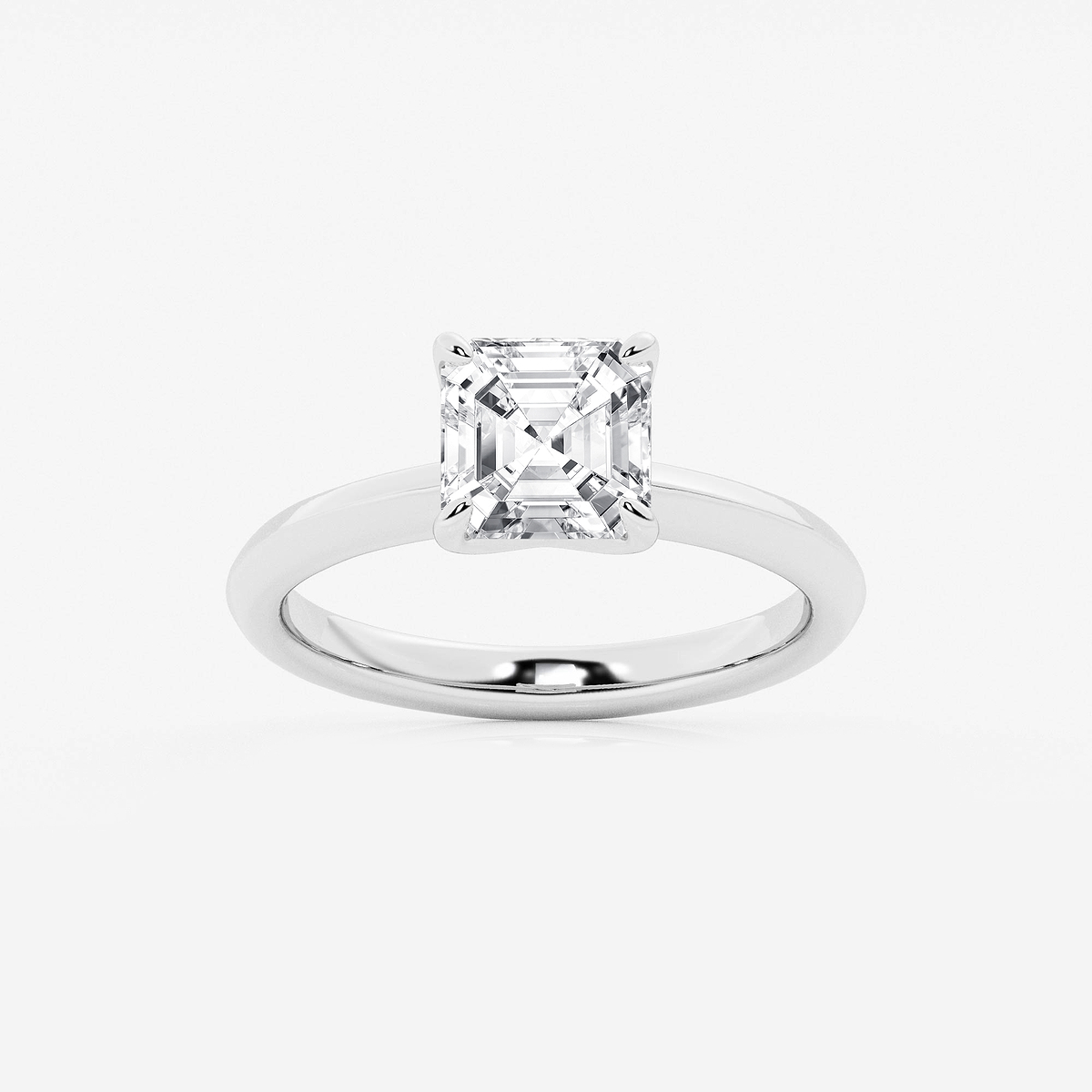 2 ctw Asscher Lab Grown Diamond Knife Edge Solitaire Engagement Ring