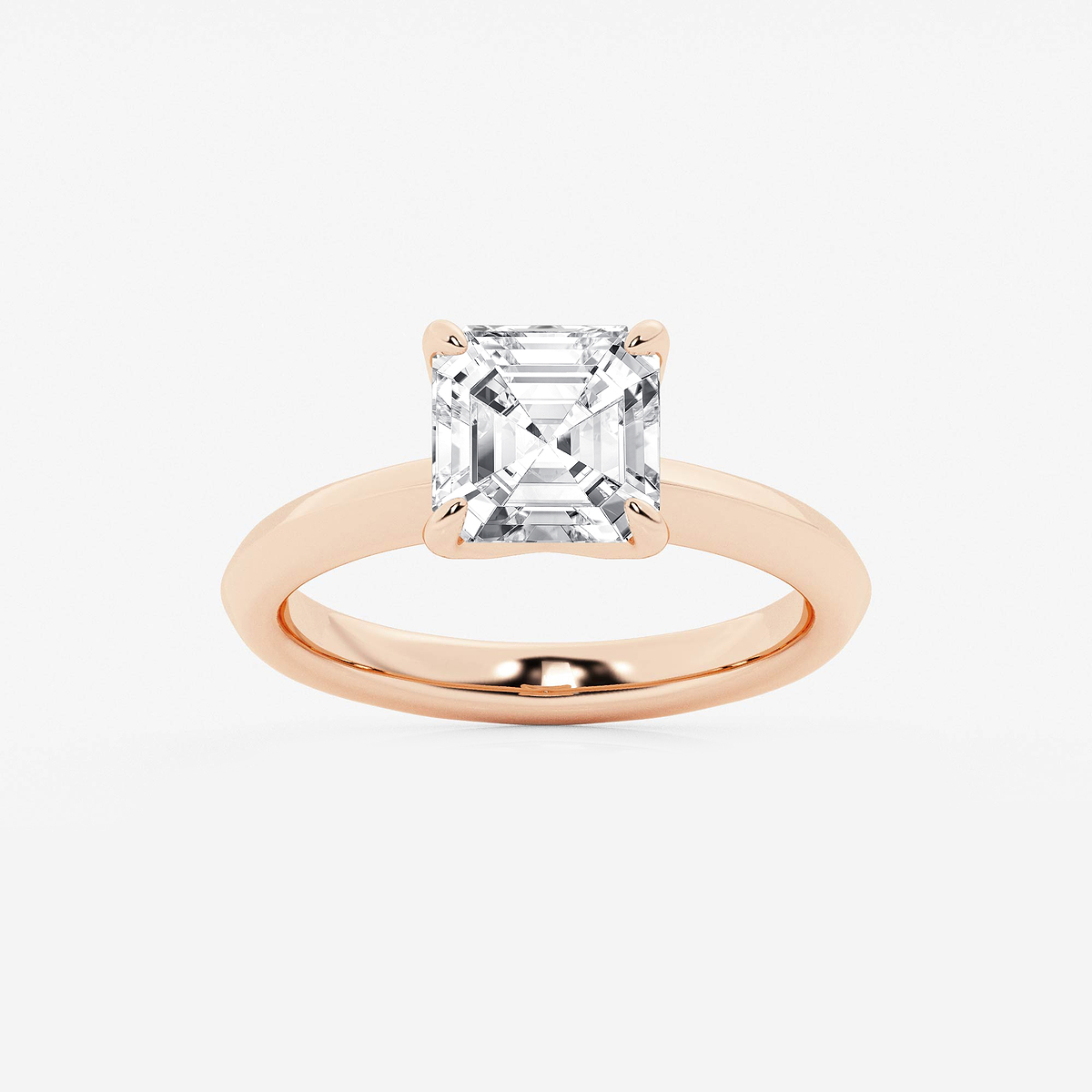 2 1/2 ctw Asscher Lab Grown Diamond Knife Edge Solitaire Engagement Ring