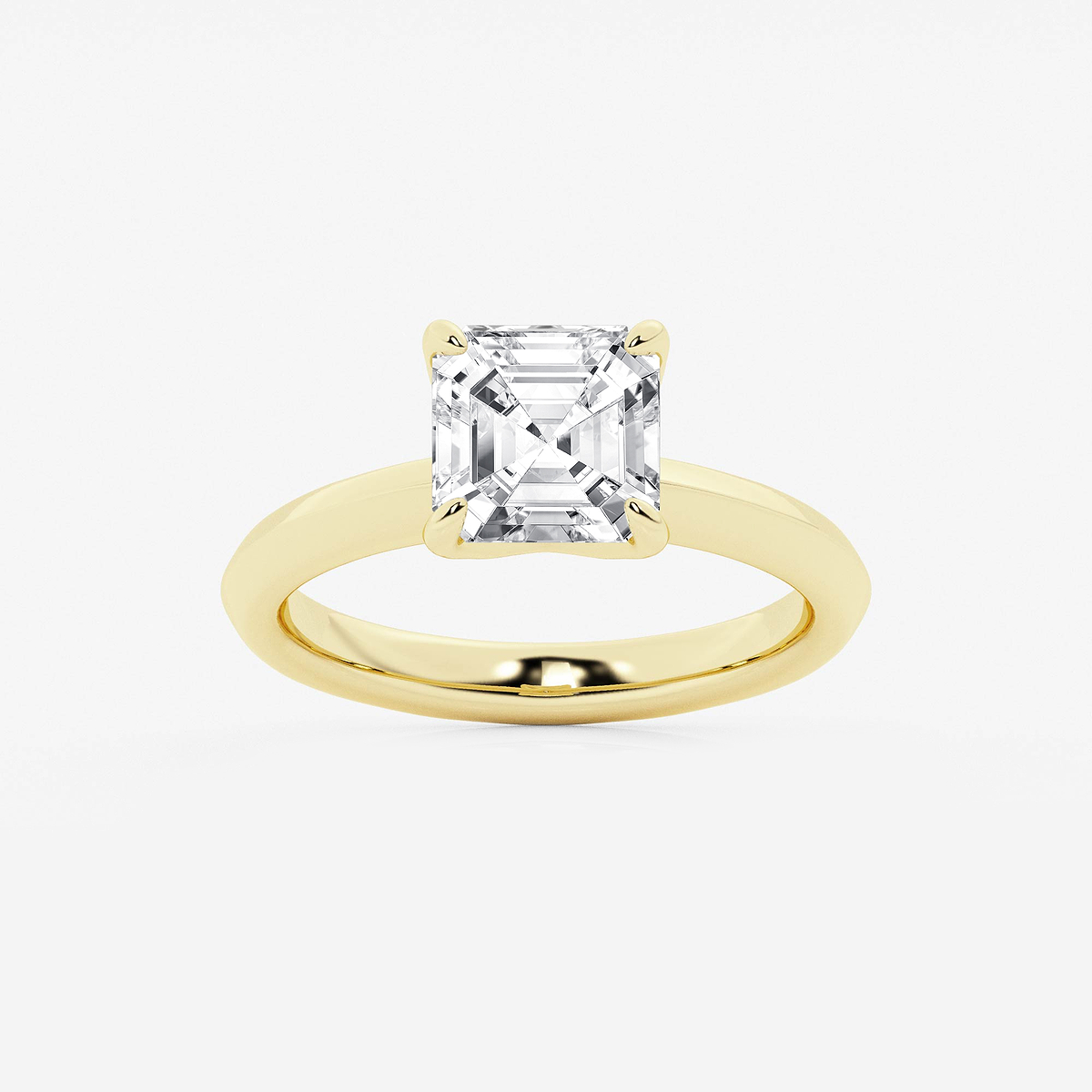 2 1/2 ctw Asscher Lab Grown Diamond Knife Edge Solitaire Engagement Ring