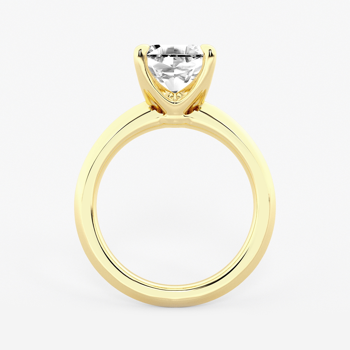 Additional Image 1 for  3 ctw Asscher Lab Grown Diamond Knife Edge Solitaire Engagement Ring
