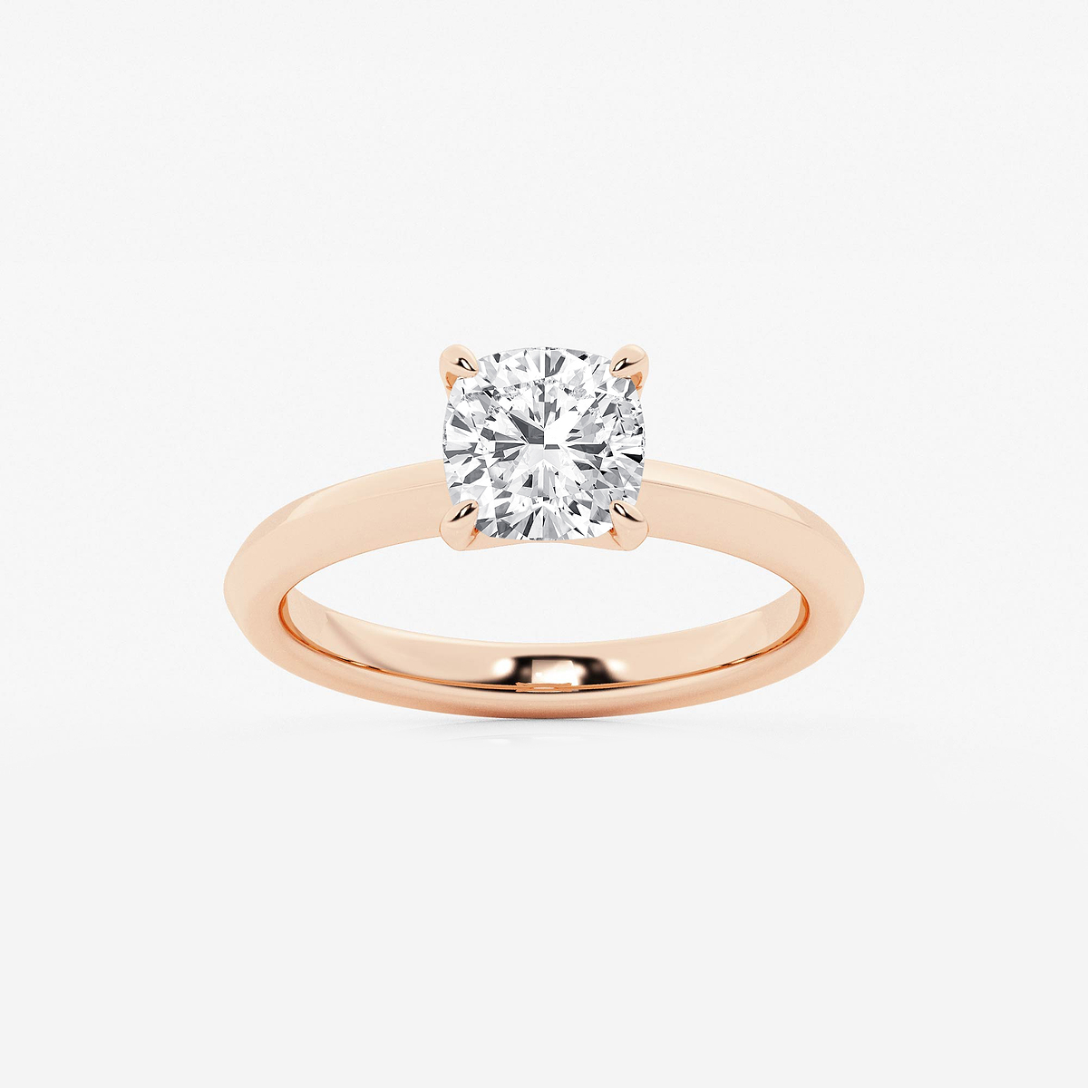 1 1/2 ctw Cushion Lab Grown Diamond Knife Edge Solitaire Engagement Ring