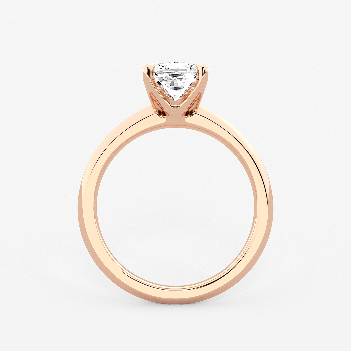 Additional Image 1 for  1 1/2 ctw Cushion Lab Grown Diamond Knife Edge Solitaire Engagement Ring
