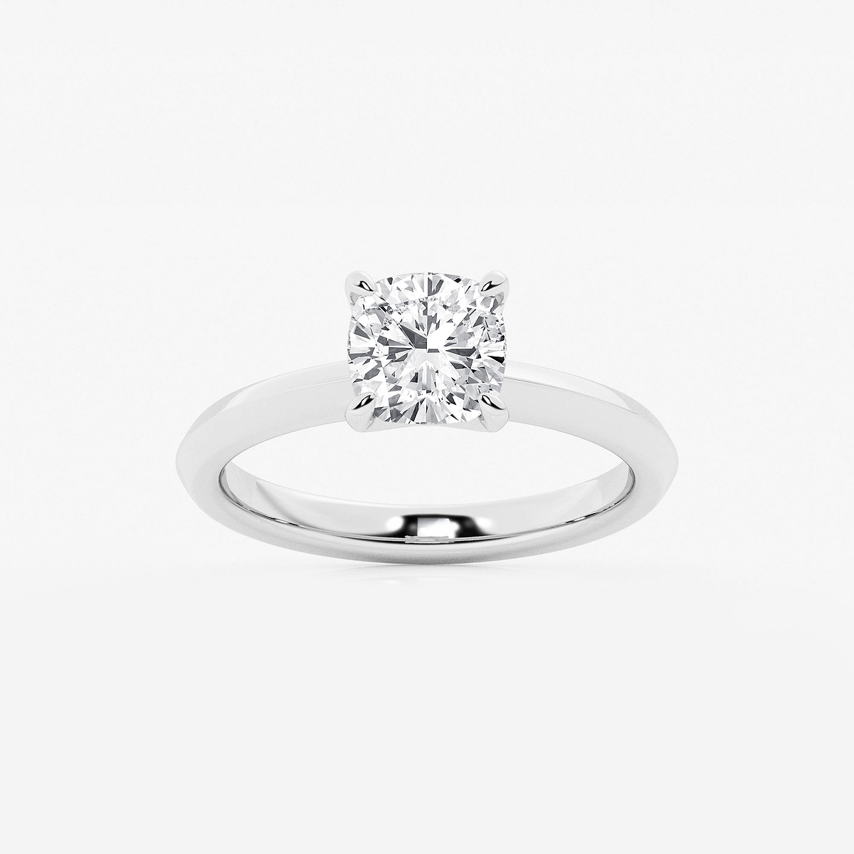 1 1/2 ctw Cushion Lab Grown Diamond Knife Edge Solitaire Engagement Ring