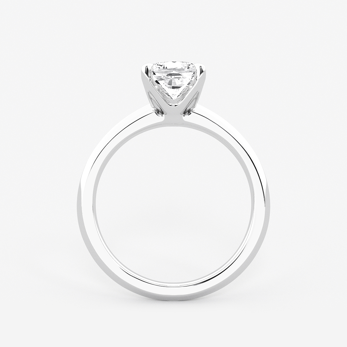 Additional Image 1 for  1 1/2 ctw Cushion Lab Grown Diamond Knife Edge Solitaire Engagement Ring