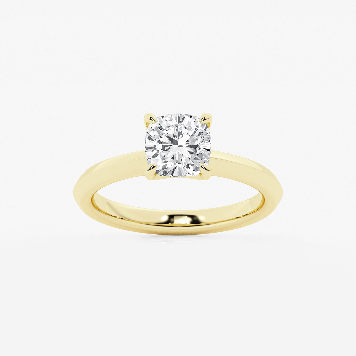 1 1/2 ctw Cushion Lab Grown Diamond Knife Edge Solitaire Engagement Ring