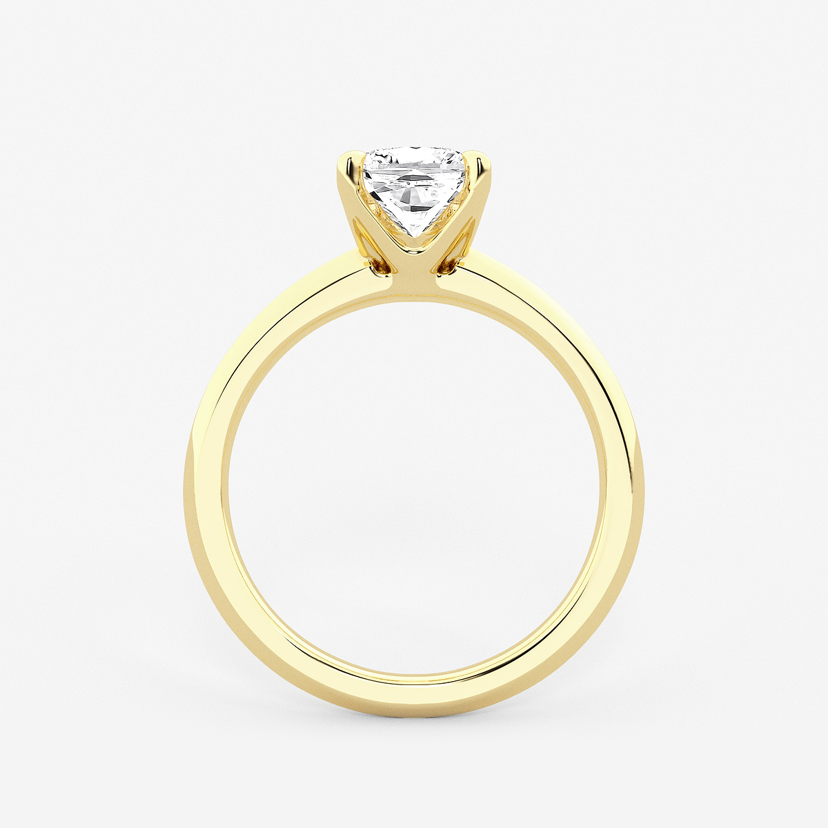 Additional Image 1 for  1 1/2 ctw Cushion Lab Grown Diamond Knife Edge Solitaire Engagement Ring